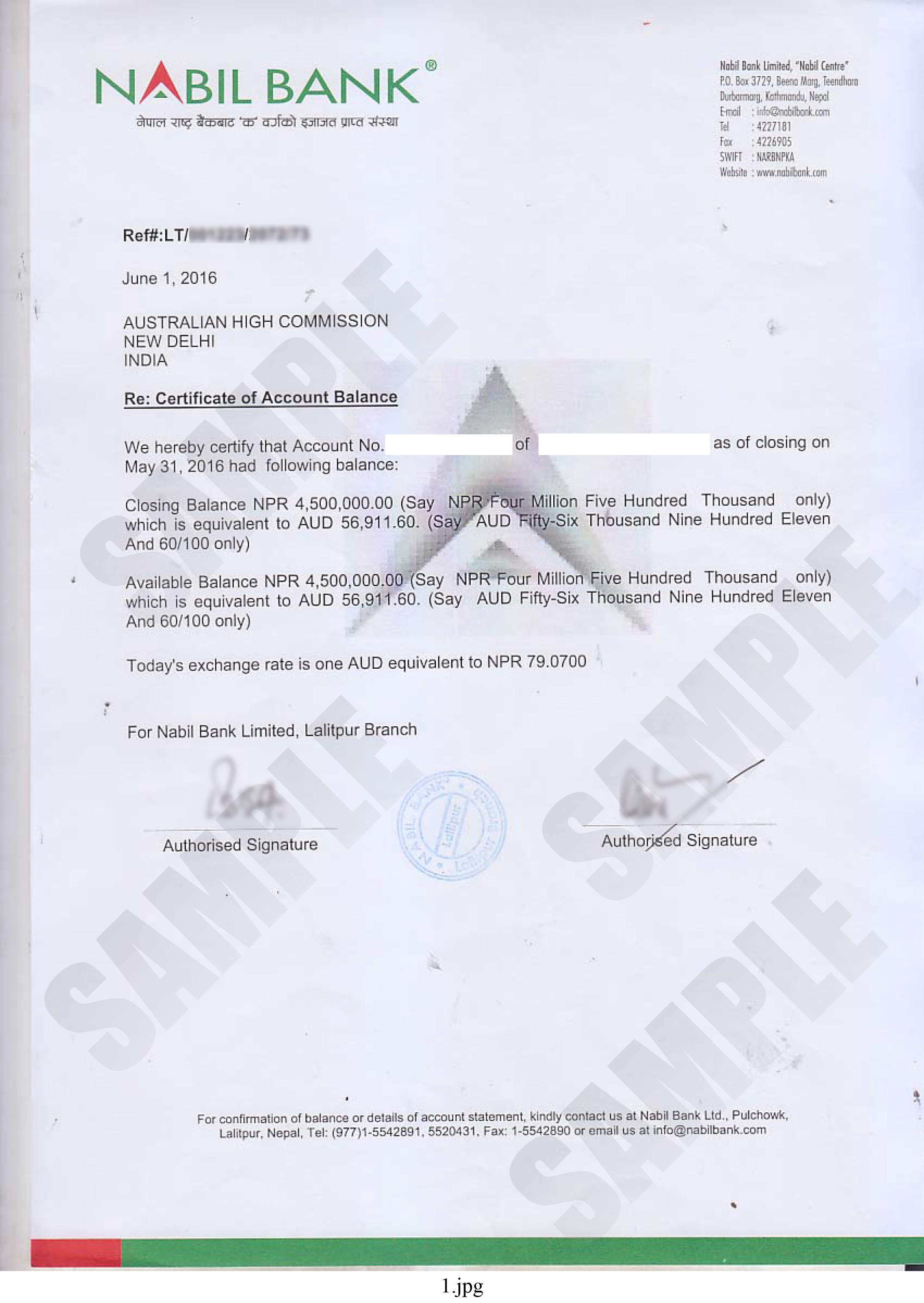 bank statement example letter request Balance Certificate Bank  KIEC