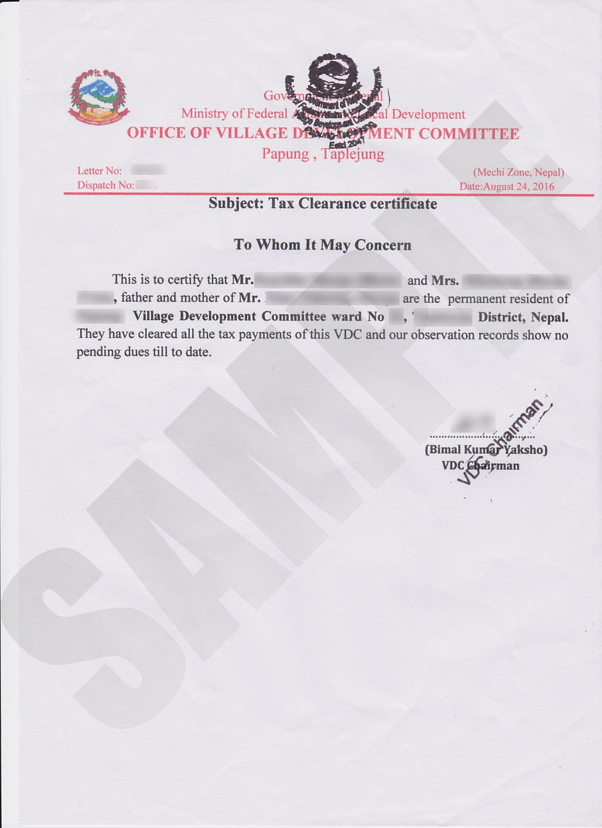 Sample Letter Of Application For Tax Clearance Certificate