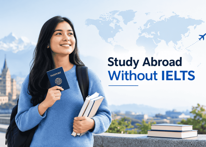 students can also study abroad without ielts from nepal through other english tests or waivers.