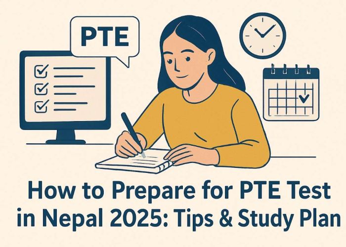 A blog guide for students to prepare for the PTE test, answering how to prepare for the PTE exam efficiently in Nepal.