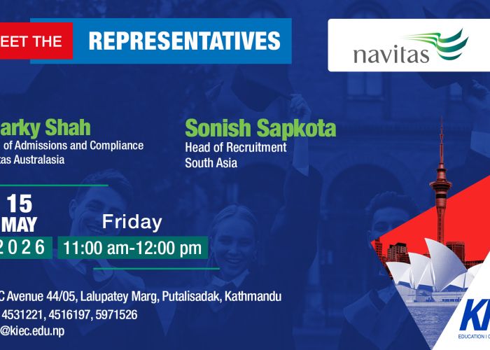 Banner for KEI C event: Meet the Representatives with Sharky Shah and Sonish Sapkota, Navitas logo visible