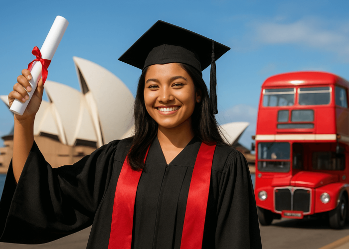 Nepalese student graduating after study abroad from Nepal with KIEC guidance